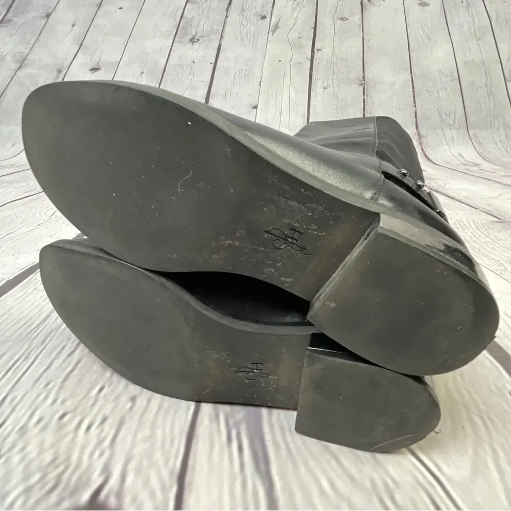 COLE HAAN Adler black leather & suede tall pull on riding boots, size 6 - Picture 12 of 13